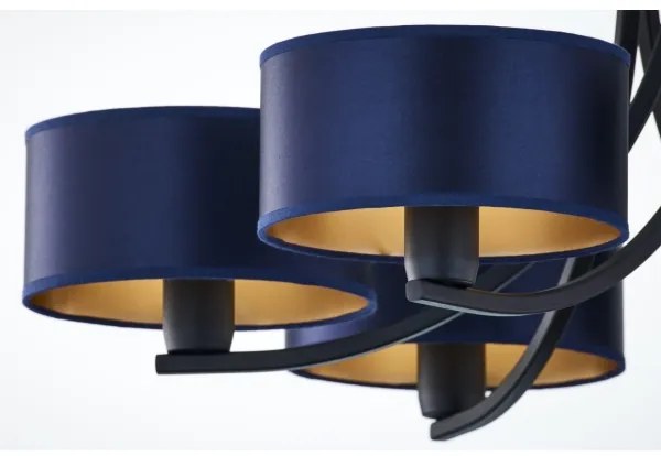 Jupiter 2102 - Candelabru cu lanț ARTHUR 6xE27/15W/230V albastru/negru