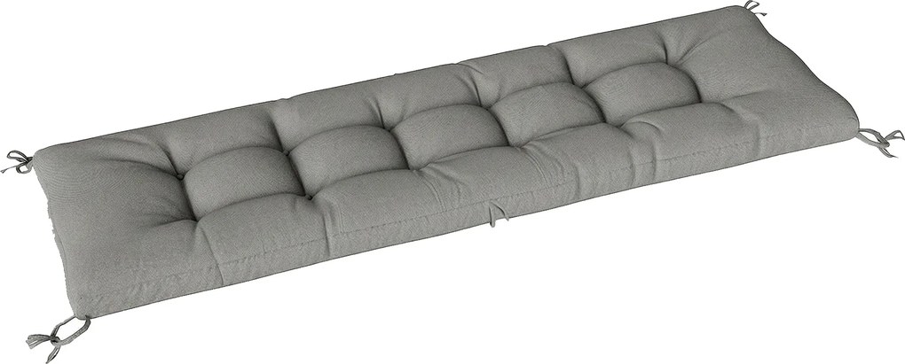 Outsunny Pernă pentru bancă exterioară cu curele de fixare Protecție UV50+ Revenire lentă Interior Exterior 198x65x13 cm Gri | Aosom Romania