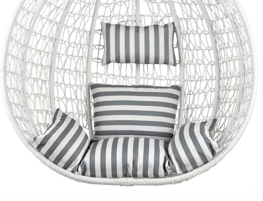 Scaun suspendat alb KOKON fara suport, perna alb-gri