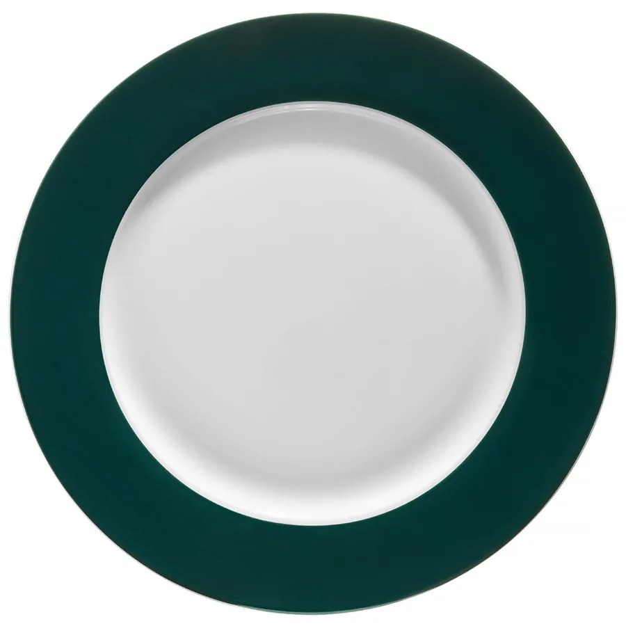 Farfurie portelan, plata, verde/alb, 27 cm, aura g