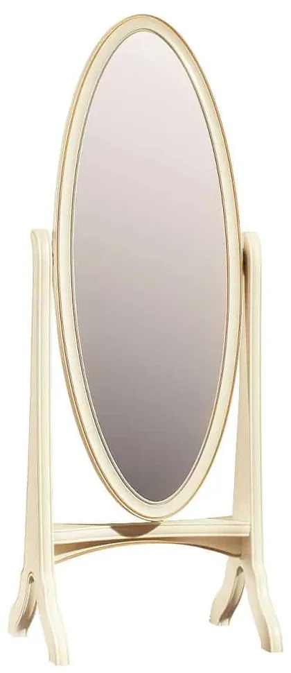 Oglindă de Podea Vanessa, 65x46x175cm, Crem / Nuc Alb Patinat