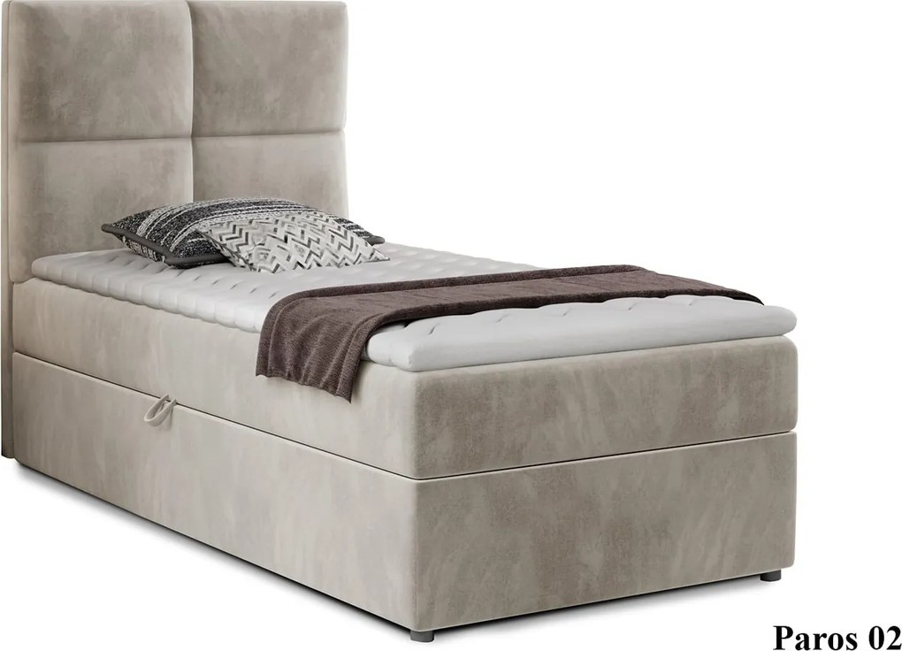 Pat Amarillo 90x200 cu Saltea, Topper, Ladă Depozitare, Personalizabil