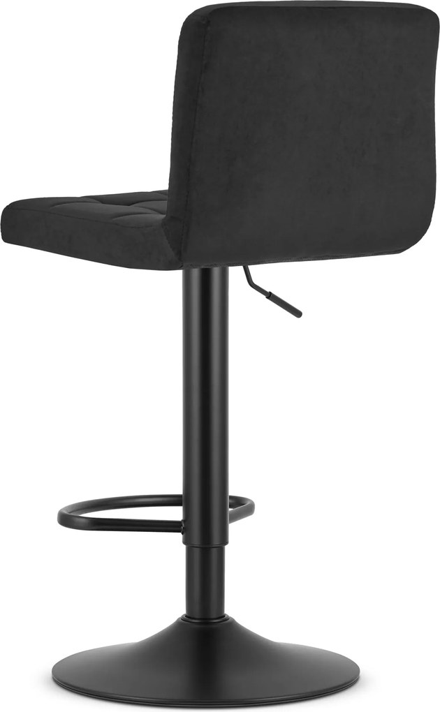 OFERTA Scaun de bar negru PROT VELVET cu picior negru Calitatea II
