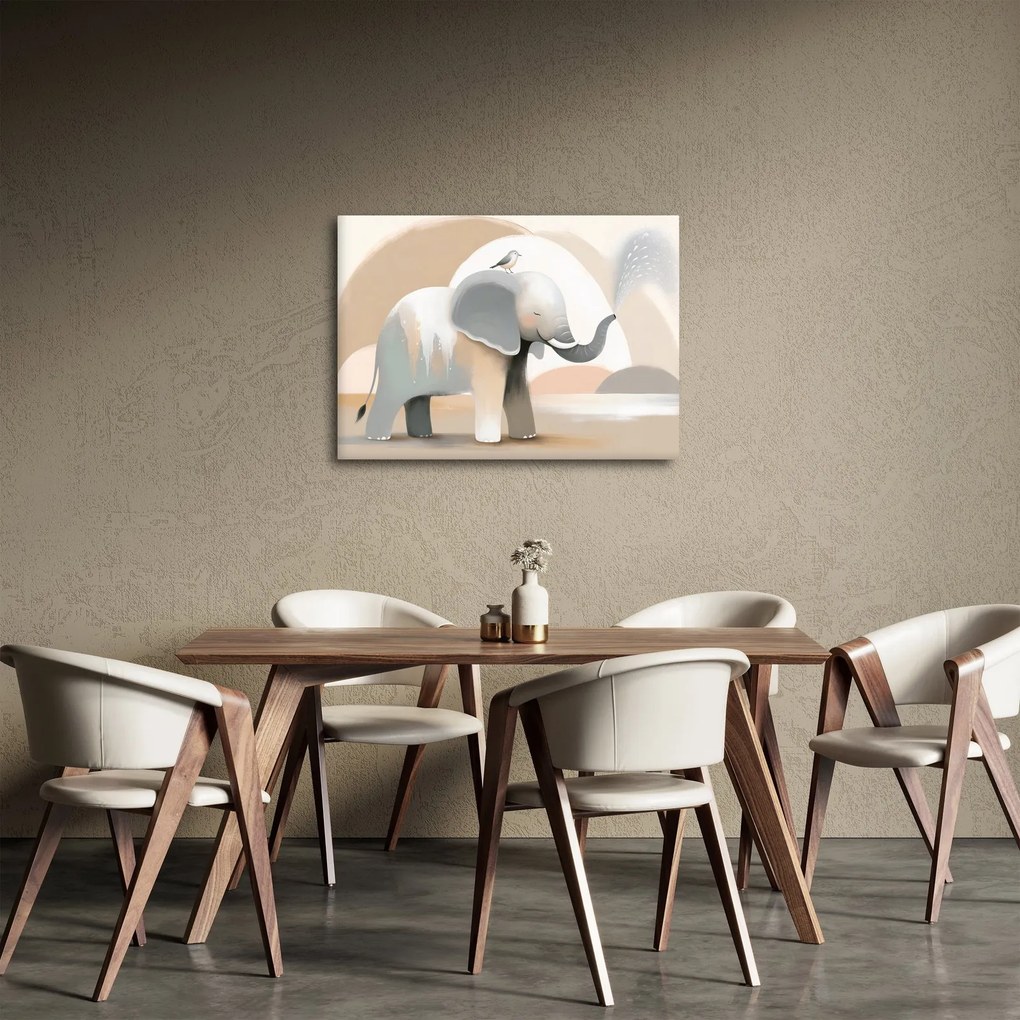 Tablou - Elefant în culori pastel (70x50 cm)