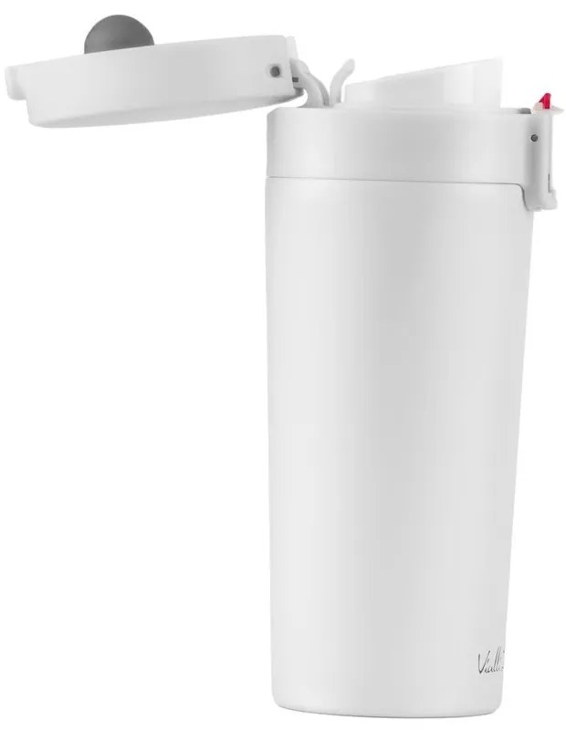 Cană termică Vialli Design Fuori, 400 ml, alb