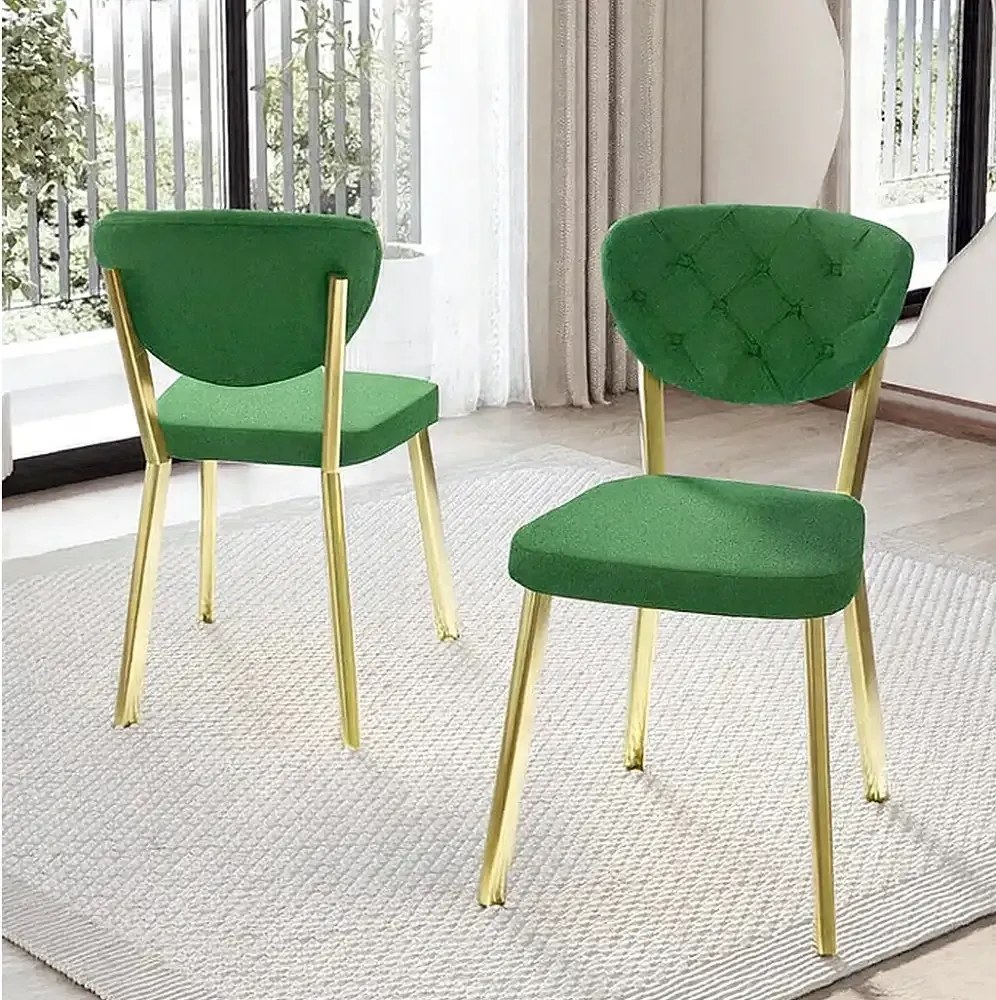 Scaun Barton, verde, profil din metal,auriu