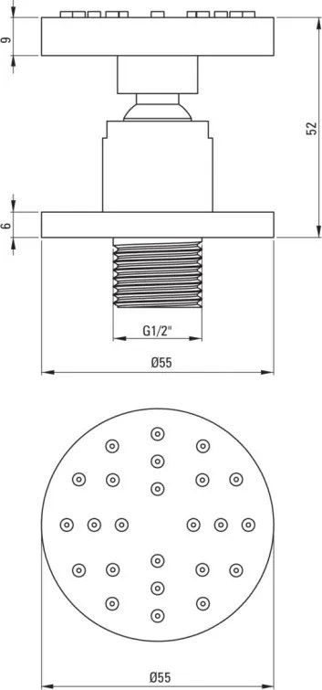 Duza hidromasaj de perete forma rotunda NAC_077K