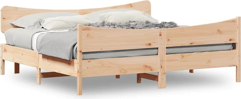 vidaXL Cadru de pat fără saltea, 200x200 cm, lemn masiv pin