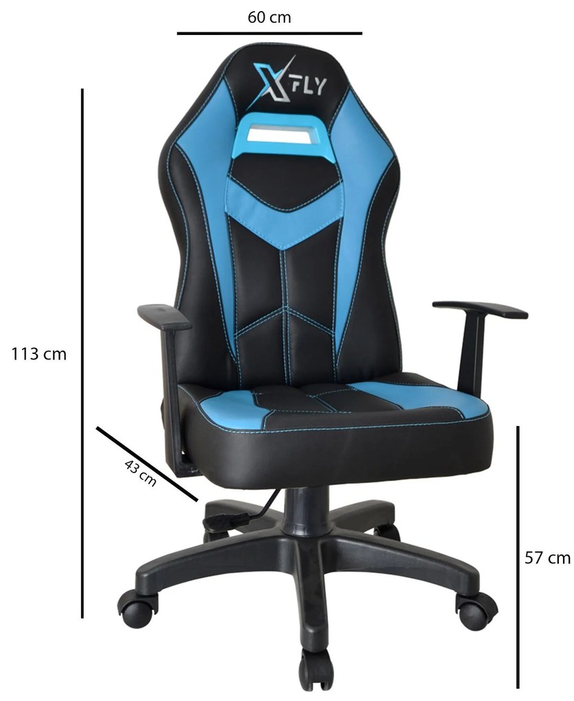 Fotoliu de birou gaming Vamivo 3 (albastru + negru) . 1093821