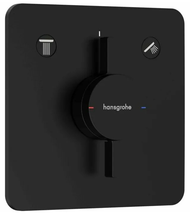 Baterie dus incastrata negru mat Hansgrohe DuoTurn Q 2 functii