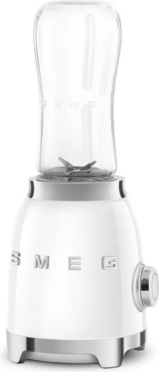 Blender Smeg PBF01WHEU, 300 W, 2 x 600 ml, 20 000–24 000 rpm, Baza antiderapanta, Fara BPA, Otel inoxidabil, Alb