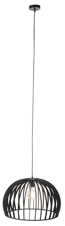 Lampă suspendată Art Deco din lemn negru 50 cm - Twain