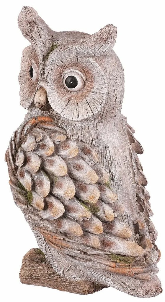 Decorație de grădină Bufniță, gri, 24 x 22 x 40 cm