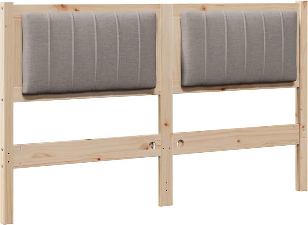 vidaXL Tăblie tapițată cu headboard Maro 135 cm Lemn de pin masiv