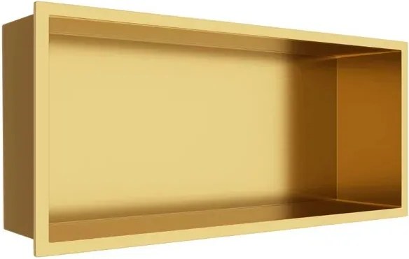 Raft incastrat dreptunghiular Balneo Wall-Box One cu rama 45x20x10 cm auriu lucios