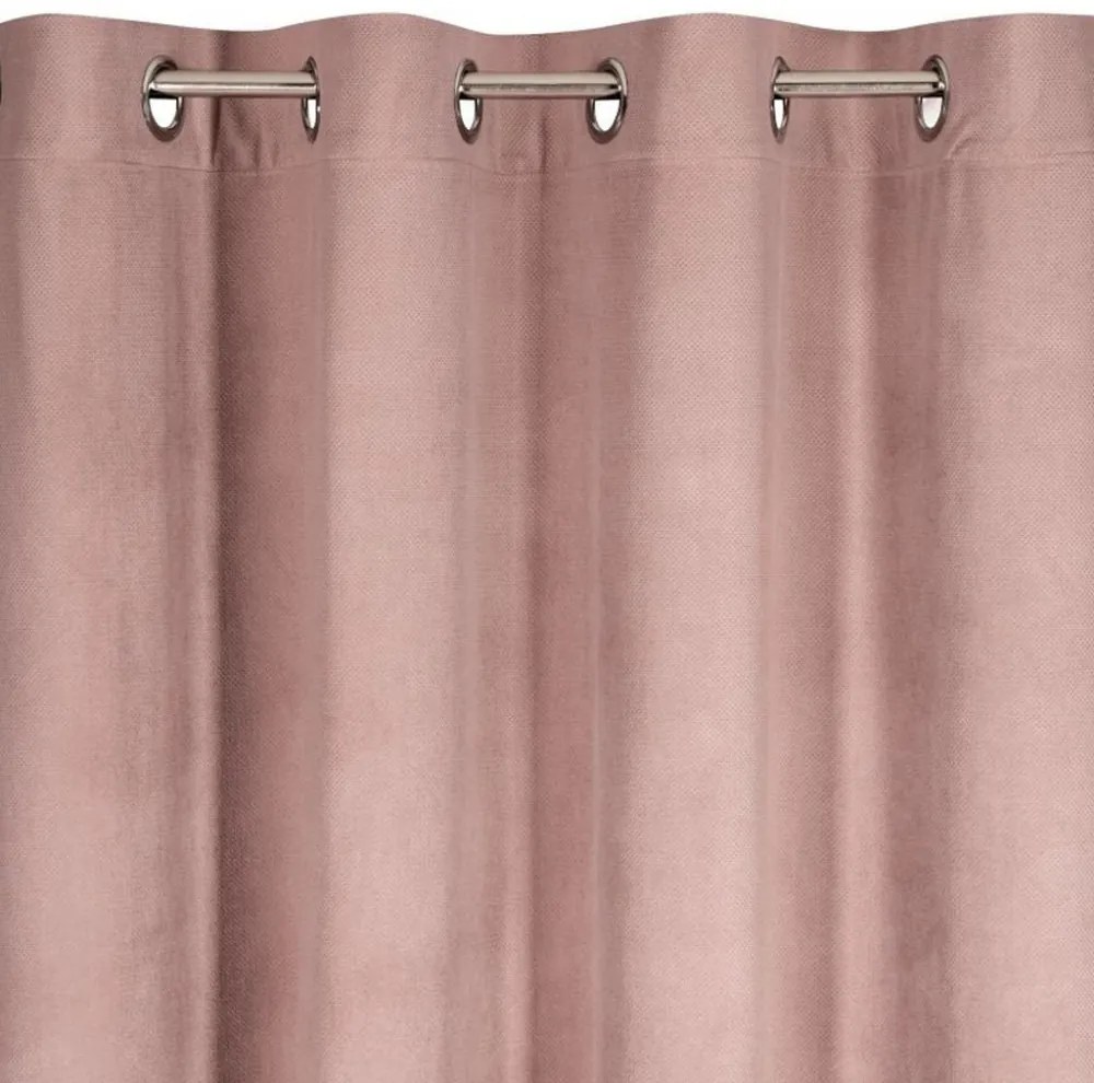 Draperie de culoare roz cu inele de agățat 140 x 250 cm