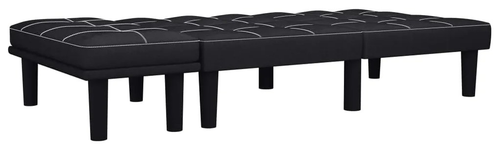 284754 vidaXL Canapea cu 2 locuri, negru, material textil