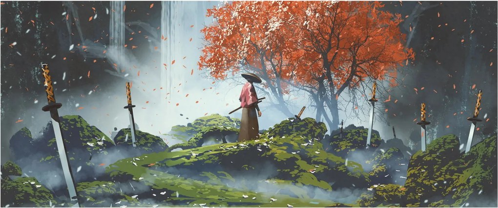 Tablou - Ilustrație a Grădinii de săbii (120x50 cm)