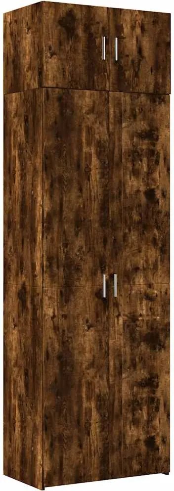 vidaXL Dulap depozitare stejar fumuriu 70x42,5x225 cm lemn prelucrat