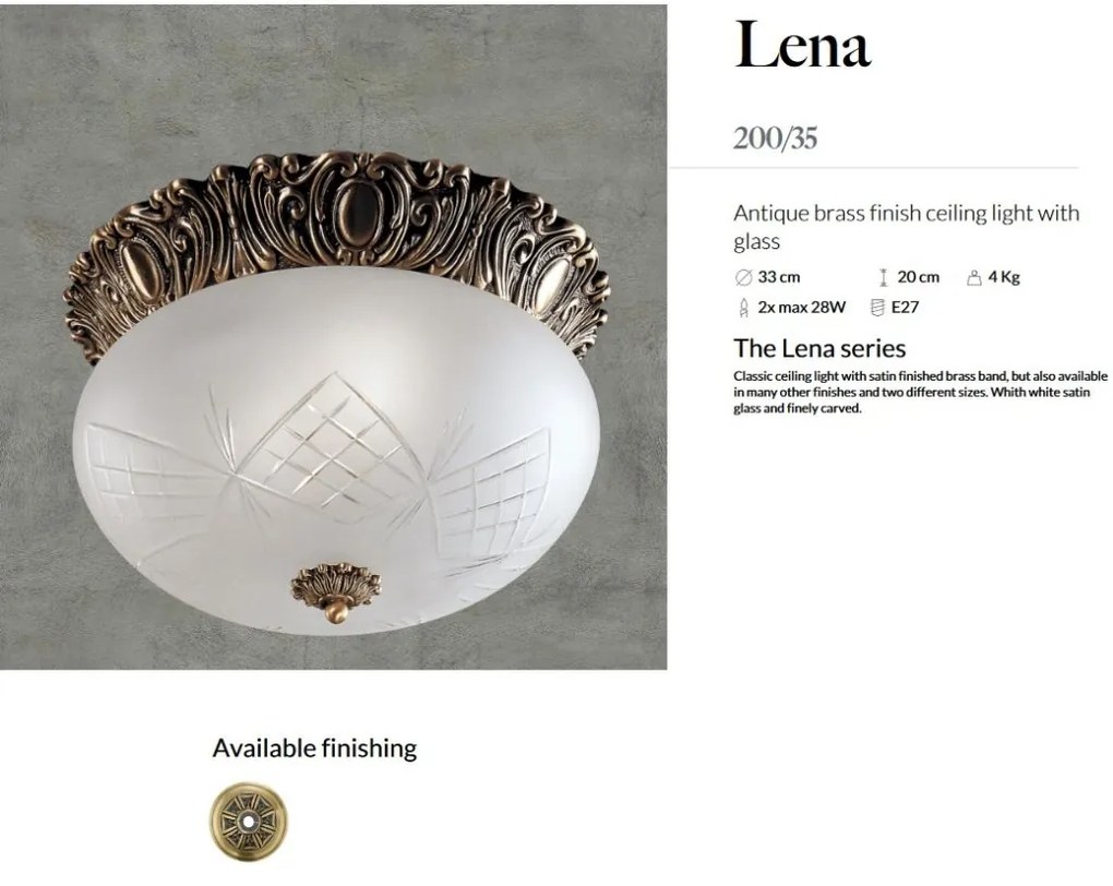 Plafoniera design clasic realizata manual Lena 33cm