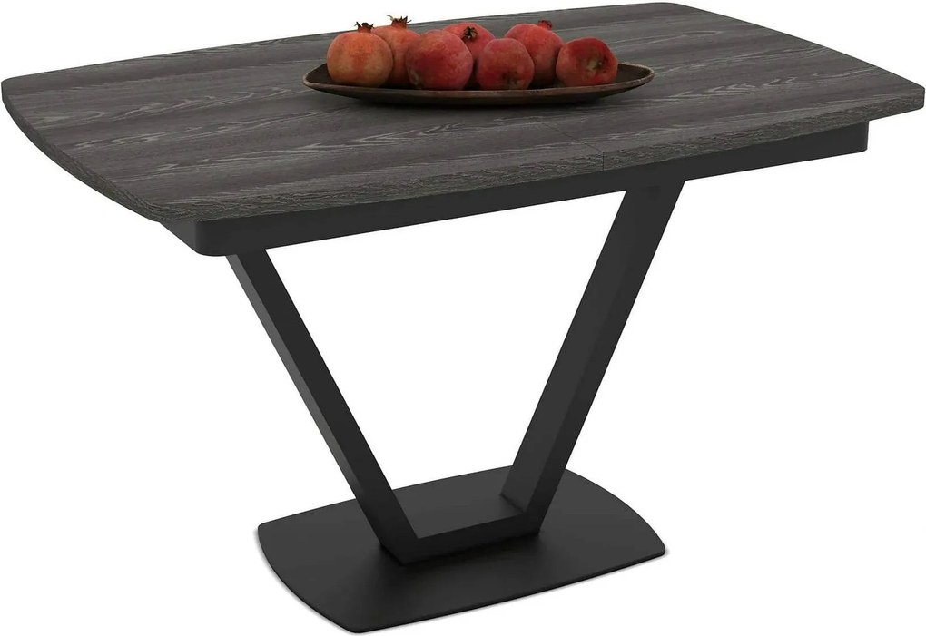 Masa extensibila NIKA, negru, ceramica/metal, 125/165x80x75 cm