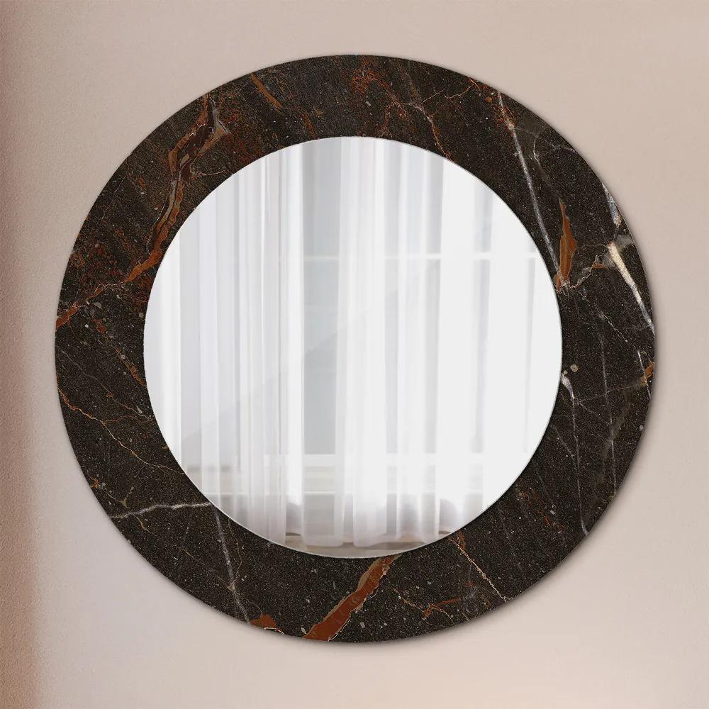 Oglinda rotunda imprimata Marmură maro