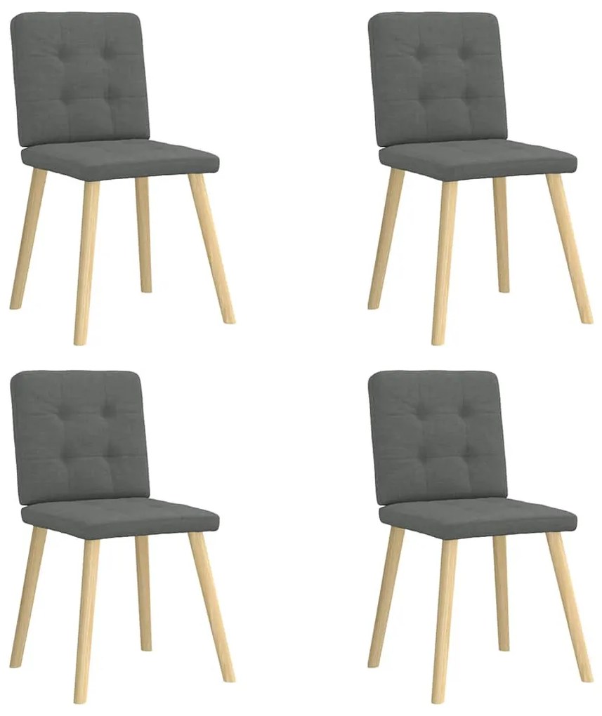 vidaXL Scaune de bucătărie pivotante, 4 buc., gri închis, textil