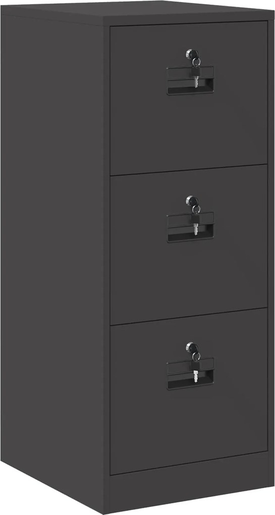 vidaXL Dulap pentru Fișiere cu sertar cu raft Negru 44 x 50 x 106.5 cm
