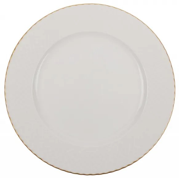Serviciu de masa, Portelan, 24 de Piese, Culoare Alb / Auriu, 710KTP2490