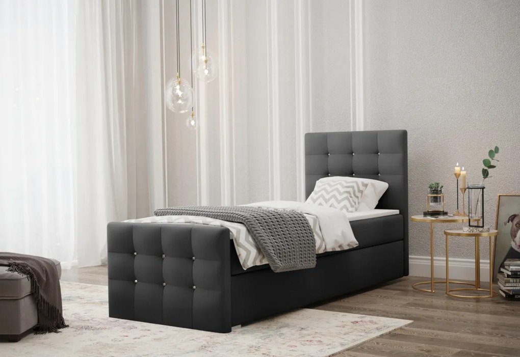 Expedo Pat tapitat boxspring MARTYN, 90x200, cosmic 10, dreapta