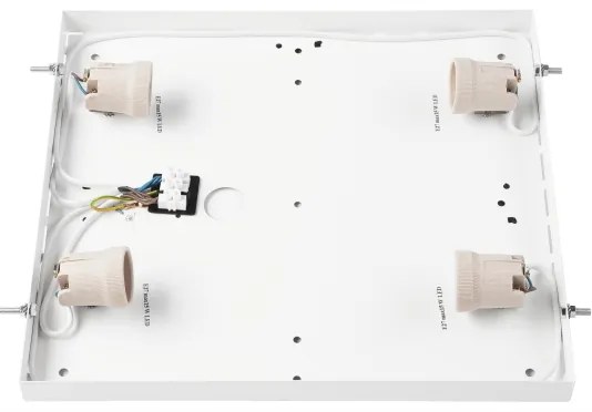 Plafonieră NATURAL SQUARE 4xE27/15W/230V 39x39 cm pin/alb