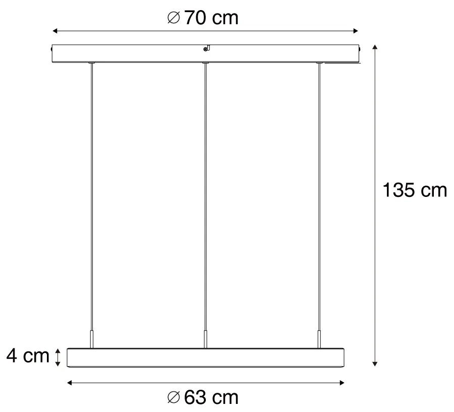 Lampă suspendată de design neagră cu 3 trepte de intensitate luminoasă - Titmus