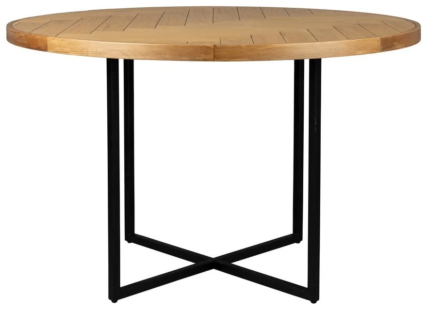 Masă de dining rotundă cu blat cu aspect de lemn de stejar ø 120 cm Class – Dutchbone