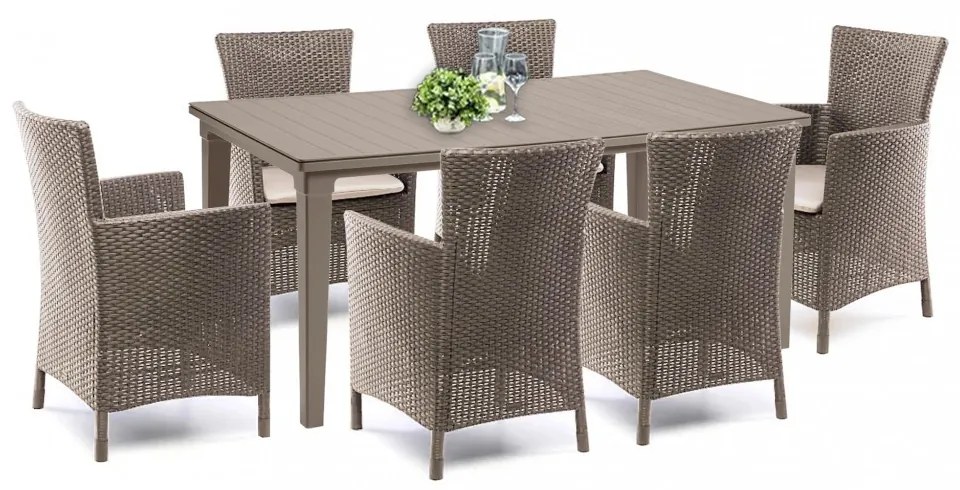 Set mobilier de grădină Futurowa 6+1 cappuccino