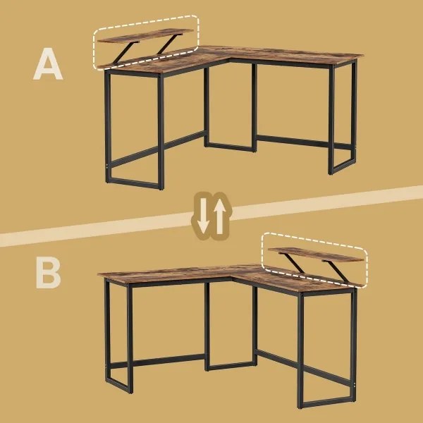 Birou de colț SOLEA, negru