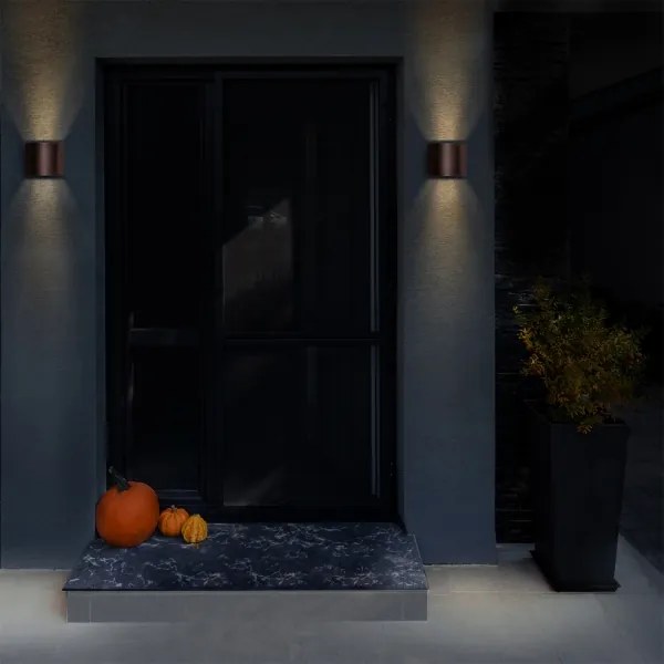 Brilagi - Aplica de perete LED pentru exterior RONDO, 6 W, 230 V, maro, IP54