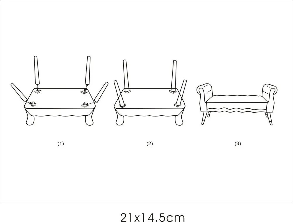 Bancă crem cu tapițerie din catifea Paris – Mauro Ferretti