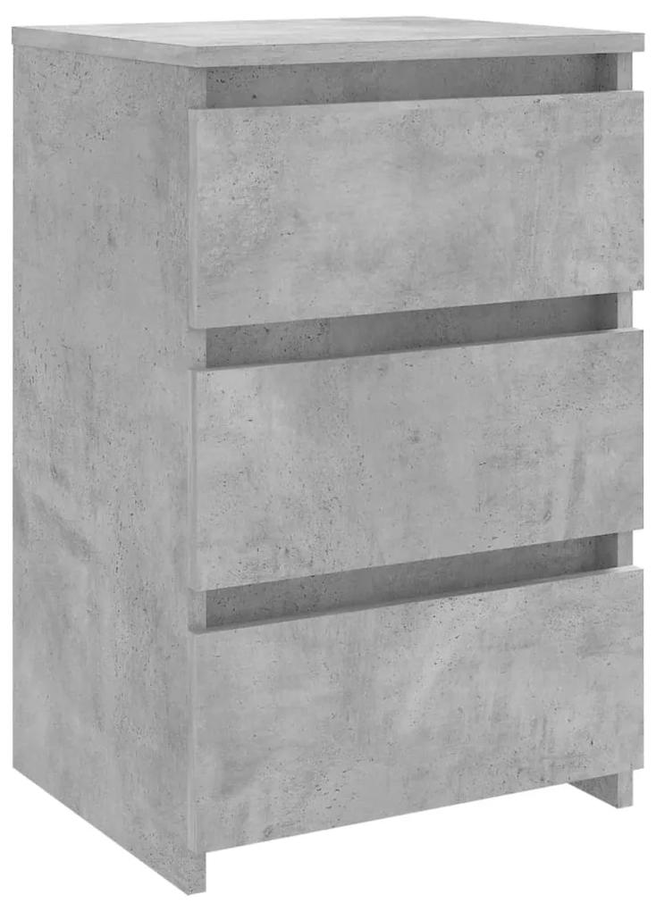 Noptiera, gri beton, 40x35x62,5 cm, lemn compozit 1, Gri beton