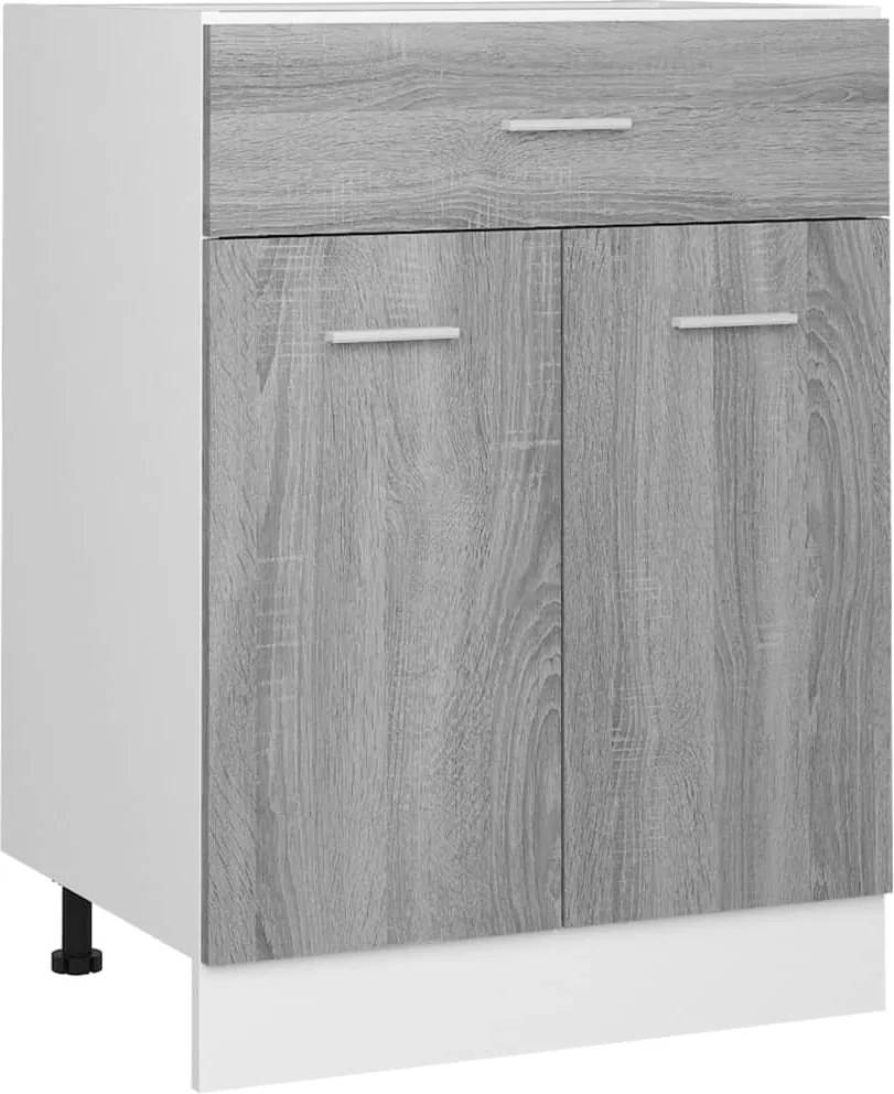 vidaXL Dulap inferior cu sertar “Lyon” gri sonoma 60x46x81,5cm