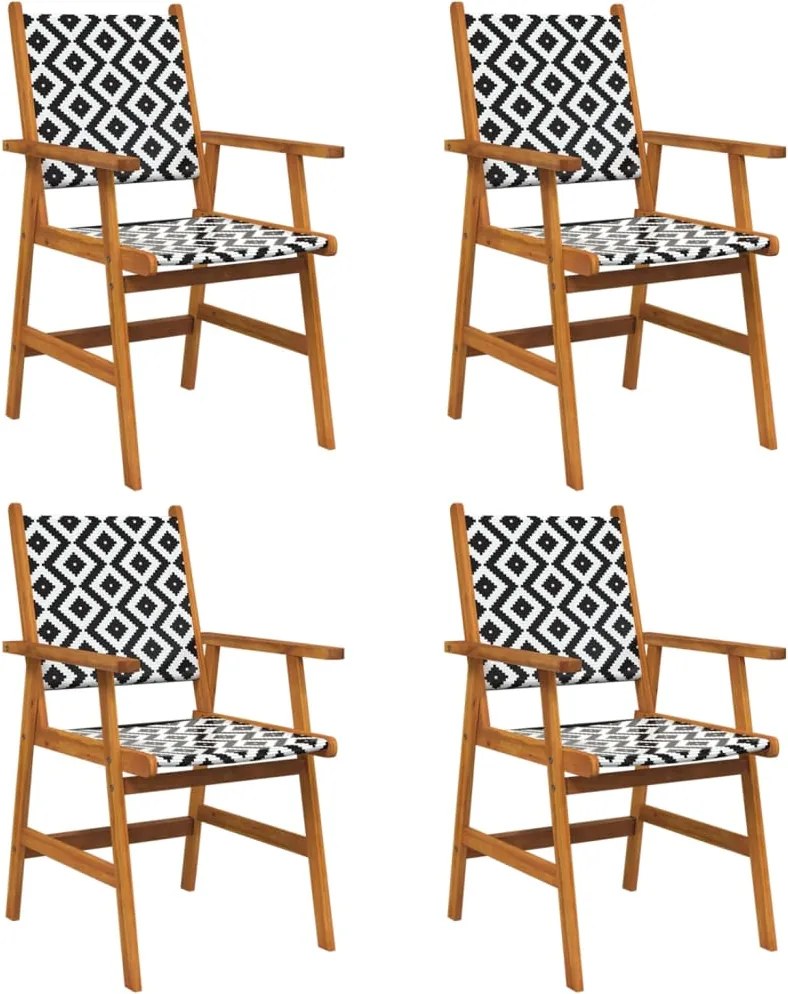 vidaXL Scaune de grădină, 4 buc., lemn masiv de acacia