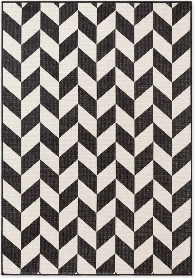 Covor pentru exterior și interior negru/crem 160x230 cm Haringey Terrick – Ted Baker