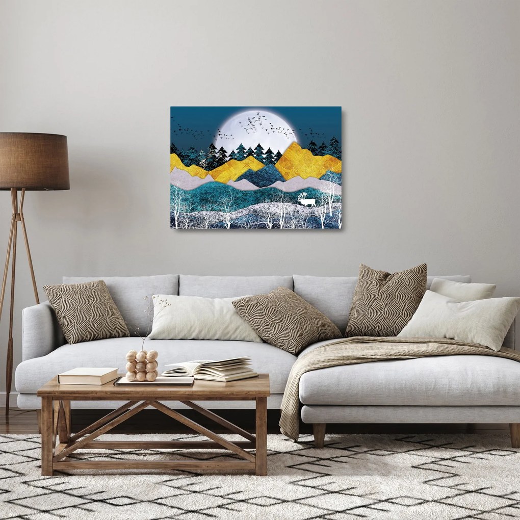 Tablou pe sticlă - Peisaj polar (70x50 cm)