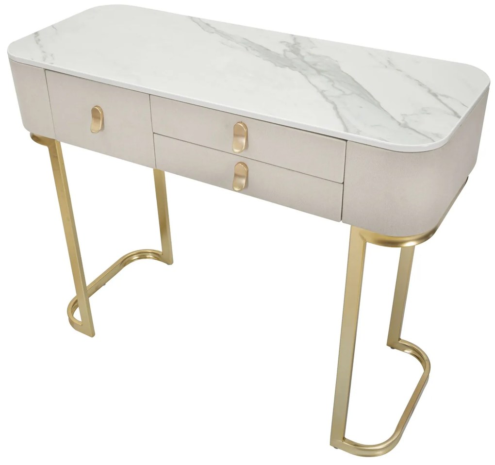 Mauro Ferretti Consola Cu 3 Sertare Beauty cm 100X40X80 | Aosom Romania