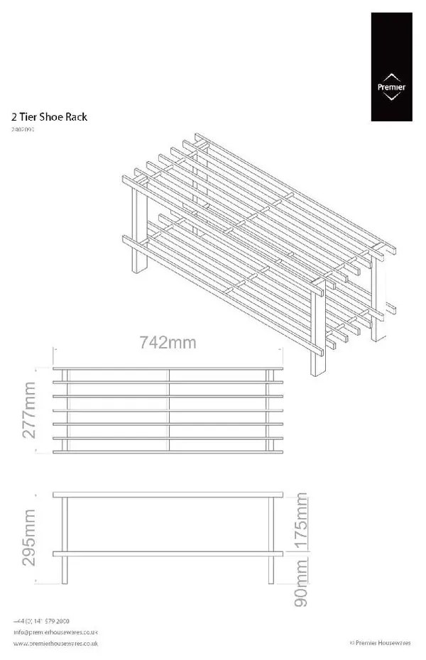 Pantofar în culoare naturală din lemn de brad – Premier Housewares