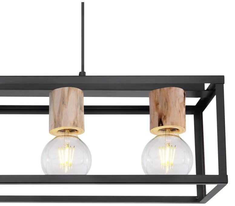 Lustra suspendata design modern HAGAR negru 15476-4H GL