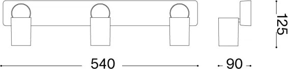 Ideal Lux - Spot LED RUDY 3xGU10/7W/230V CRI 90 negru