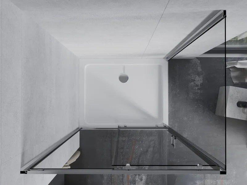 Mexen Apia cabina de duș glisantă 120 x 90 cm, transparent, crom + cădiță plată - 840-120-090-01-00-4010