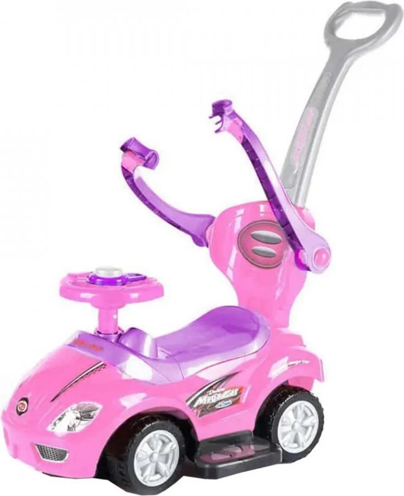 Masinuta copii si bebe NOVOKIDS™ MegaCar, Cu melodii si lumini, Maner de impins pentru parinti detasabil, Functie trotineta fara pedale, Pentru
