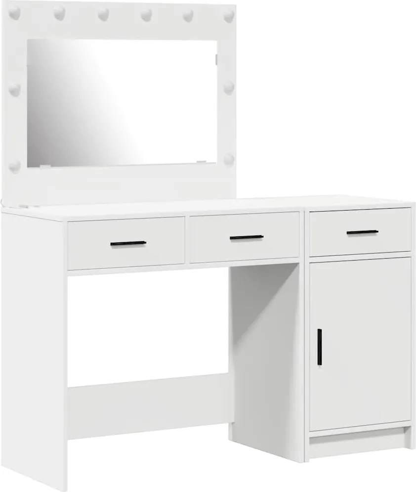 vidaXL Masă de Machiaj cu ușă 2 pcs Alb 40 x 41 x 75 cm Lemn compozit