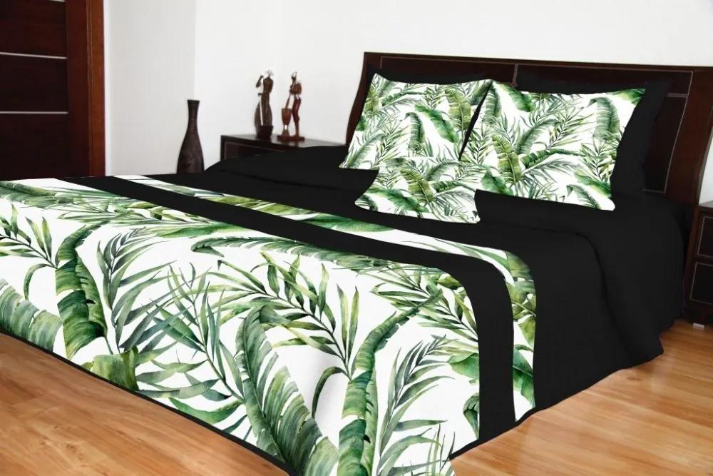 Cuvertură de pat negre cu un model natural Lăţime: 220 cm | Lungime: 240 cm